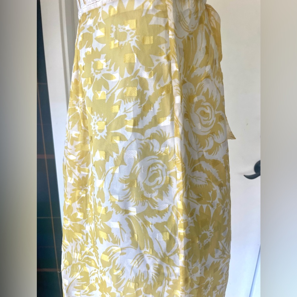 Shoshanna Silk Empire Waist Floral midi, Yellow Floral, 0, like new - Picture 6 of 12